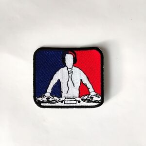 ESDJCO Iron On Patch 1200 Turntable Vintage Disc Jokey Logo DJ Embroidered